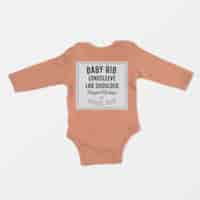 Free PSD baby rib longsleeve lap shoulder creeper mockup