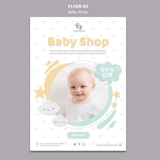 Free PSD baby shop flyer template