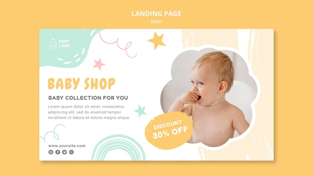 Free PSD baby shop landing page