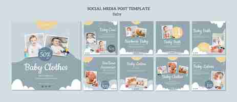 Free PSD baby shop social media posts