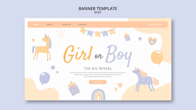 Baby shower banner template design