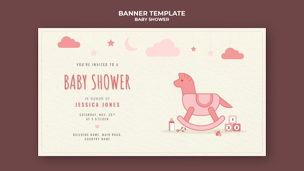 Modello di banner baby shower