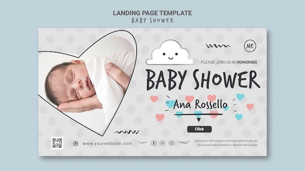 PSD gratuito modello di banner baby shower