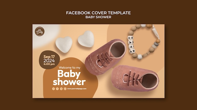 Free PSD baby shower celebration facebook cover template