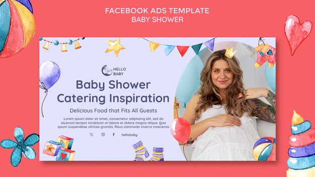 Baby shower celebration facebook  template