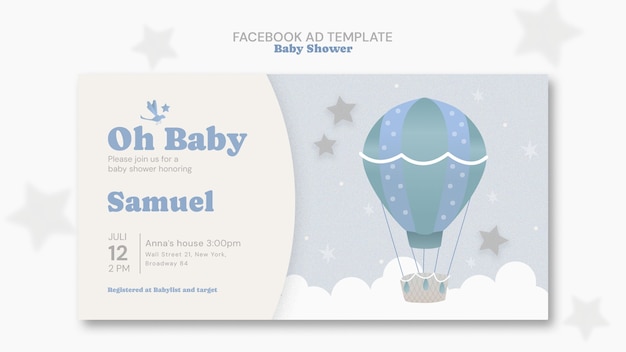 Baby shower celebration facebook  template