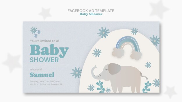 Baby shower celebration facebook  template