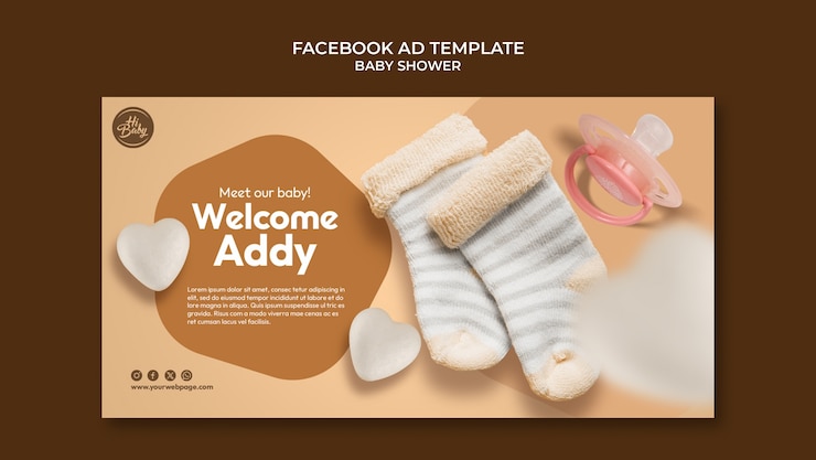 Free PSD baby shower celebration facebook  template
