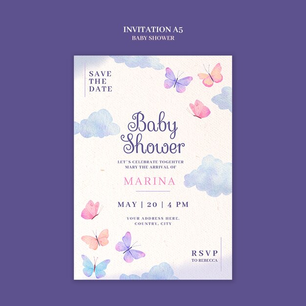 Baby shower invitation template design