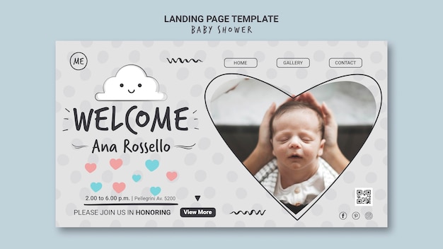 Baby shower landing page