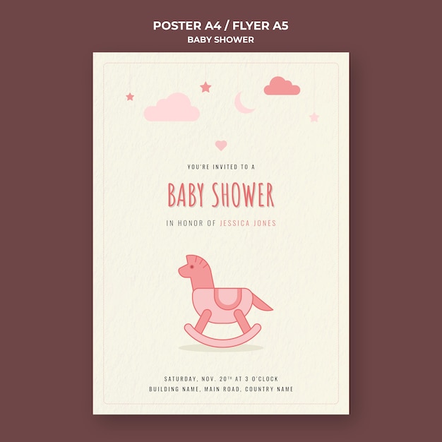 Modello di stampa baby shower