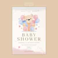 PSD gratuito progettazione del modello di baby shower