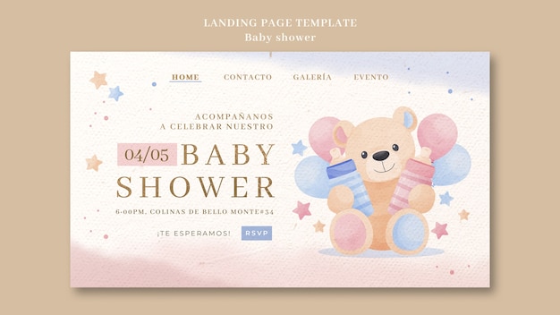Free PSD baby shower template design