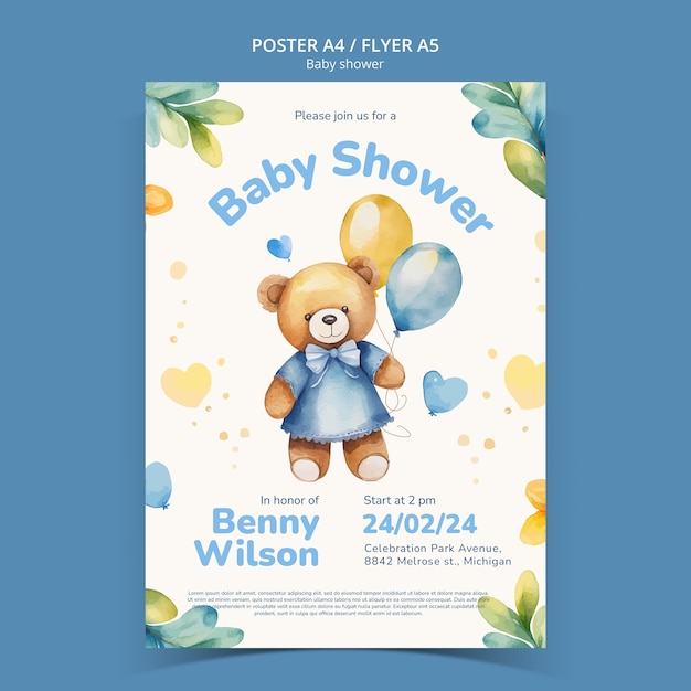 Baby shower template design