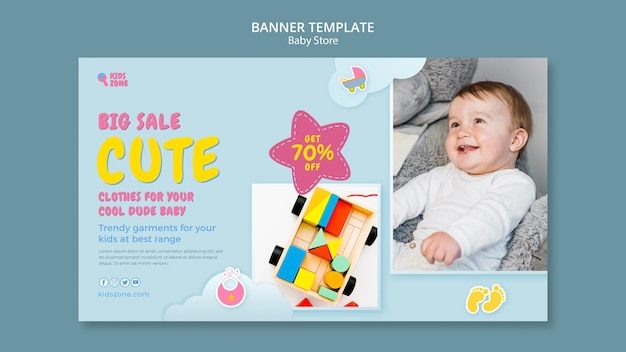 Free PSD baby store banner template