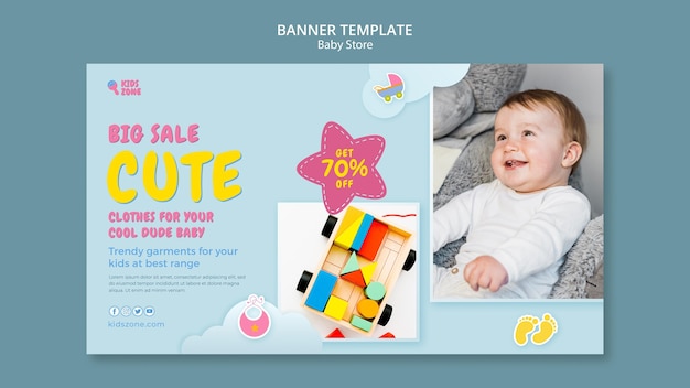 無料PSD ベビーストアバナーテンプレート
