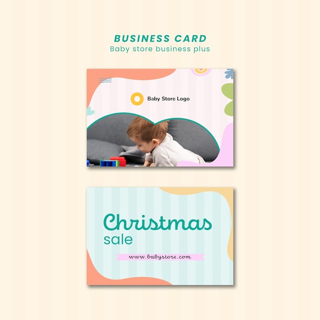 Free PSD baby store business card template