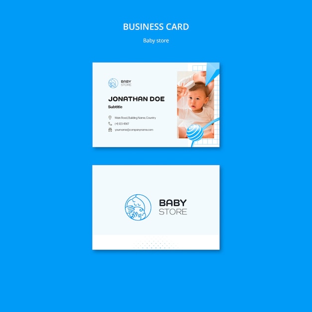 Free PSD baby store business card template