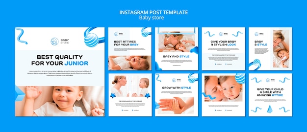 PSD gratuito modello di post di instagram del negozio per bambini