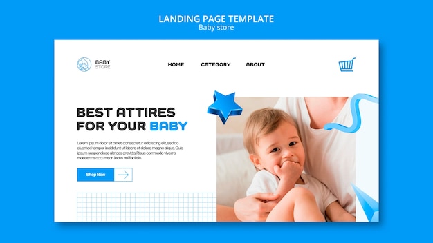 Free PSD baby store landing page template