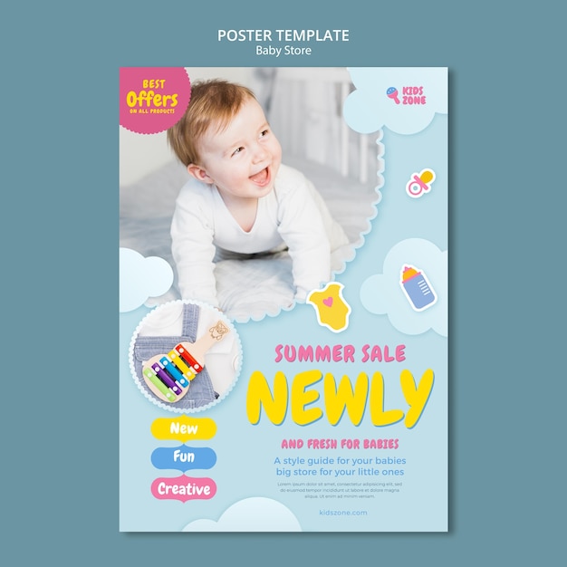 Free PSD baby store poster template