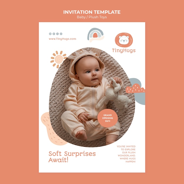 無料PSD 赤ちゃんのテンプレートデザイン