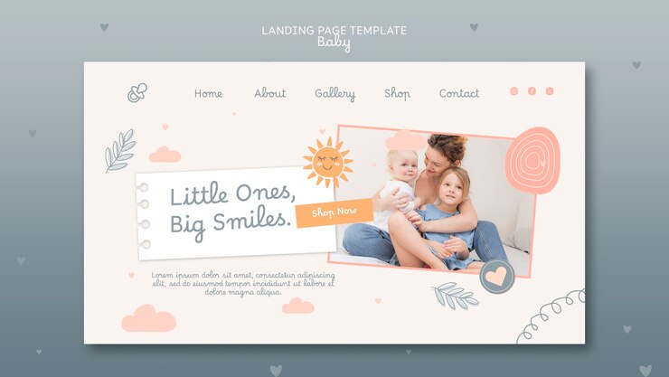 無料PSD 赤ちゃんのテンプレートデザイン