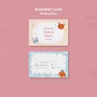 Free PSD babysitter job business card template