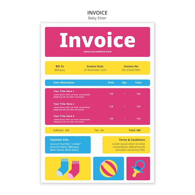 無料PSD ベビーシッターのテンプレートデザイン