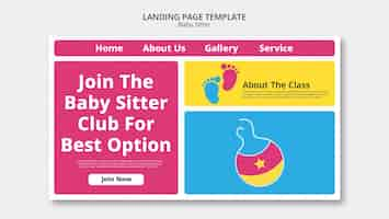 Free PSD babysitter template design