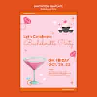 Free PSD bachelorette party invitation template with drinks