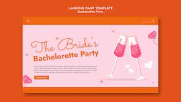 Free PSD bachelorette party landing page template with drinks
