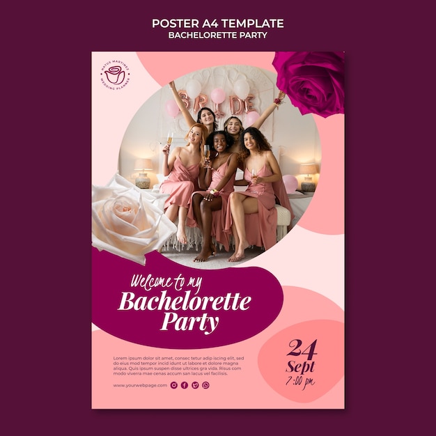 Free PSD bachelorette party poster design