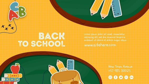 Free PSD back to elementary school poster template