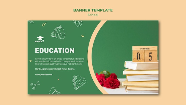 Back to school ad banner template