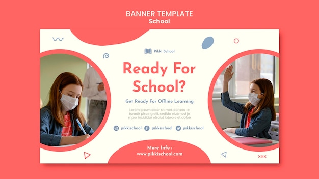 Back to school banner template with photo