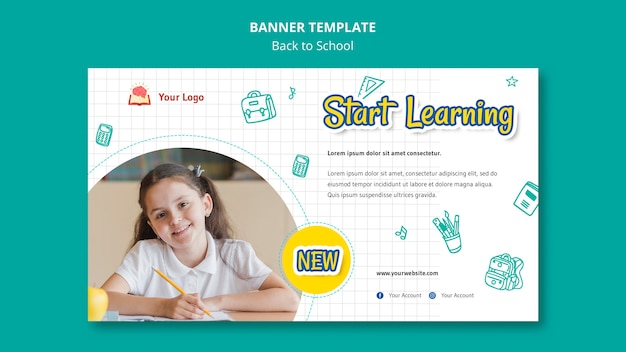 Back to school banner template