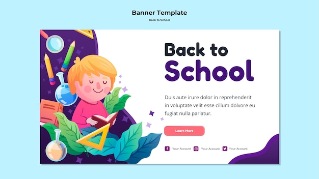 Back to school banner template