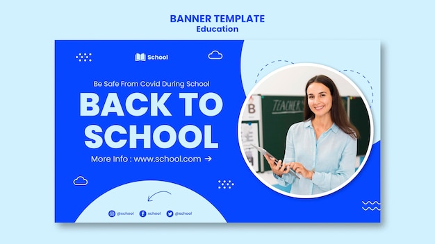 PSD gratuito torna al modello di banner della scuola