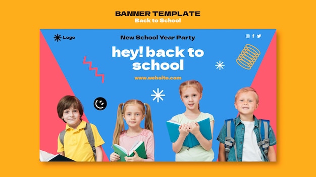 Back to school banner template