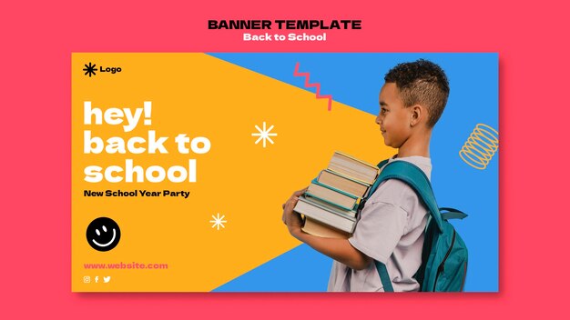 Back to school banner template