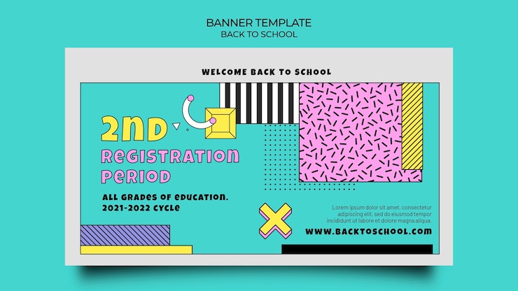 Free PSD back to school banner template