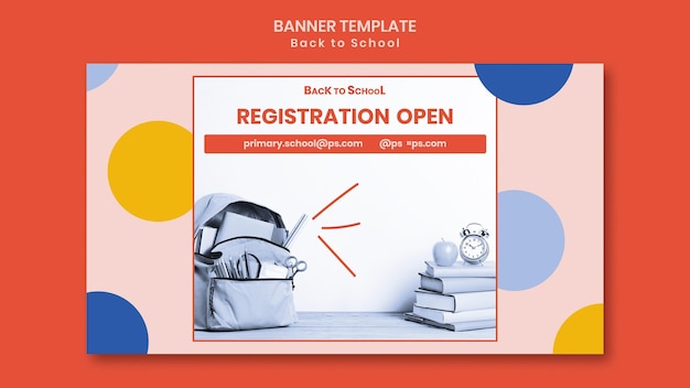 Back to school banner template