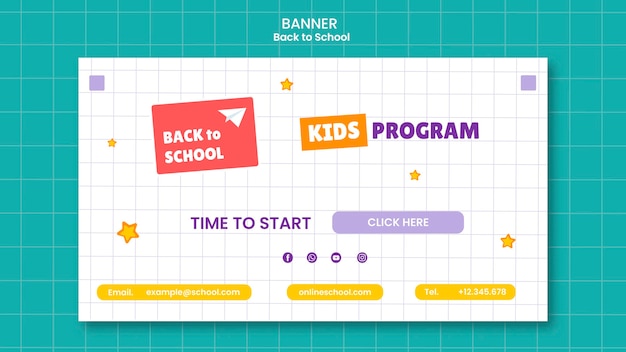 Back to school banner template