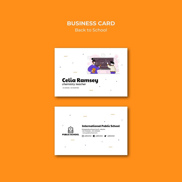 Free PSD back to school business card