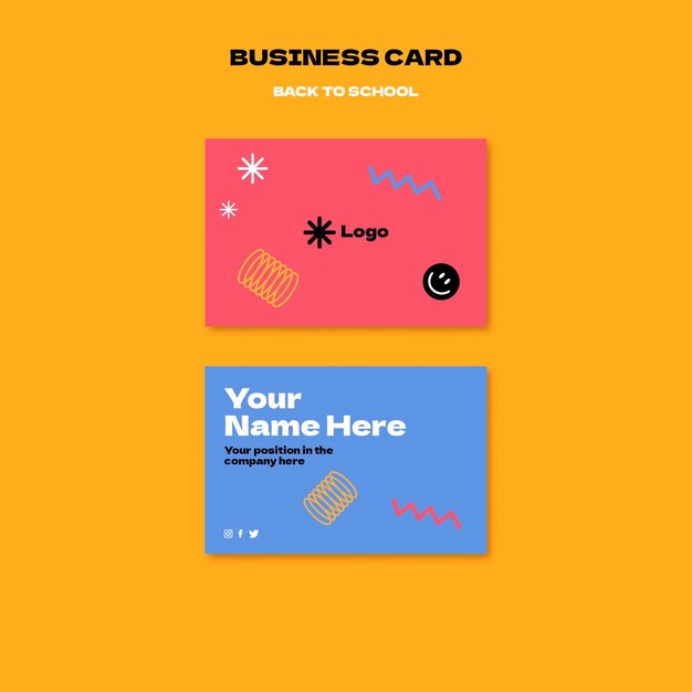 back to school business card