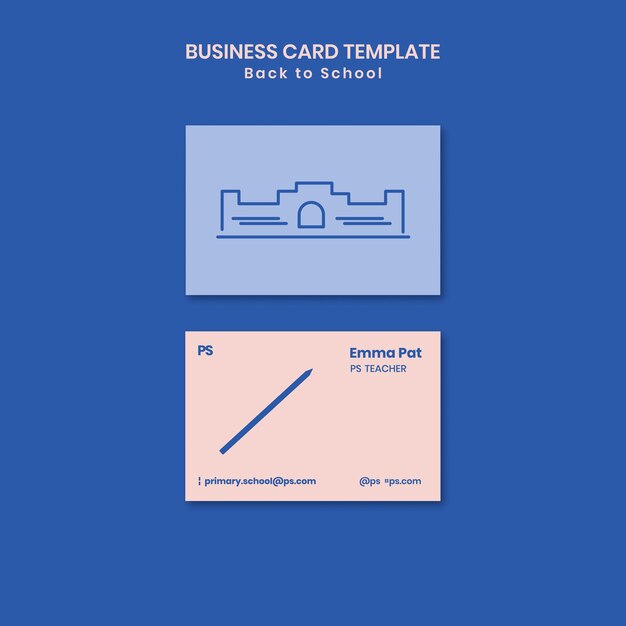 Back to school business card