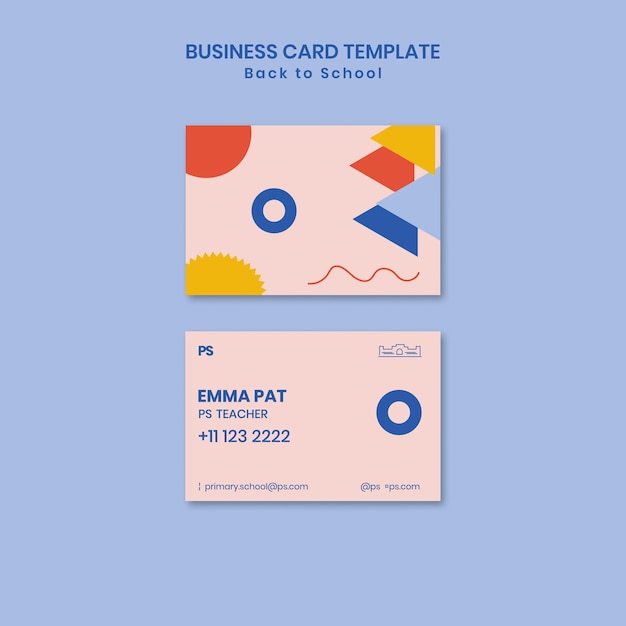 Back to school business card