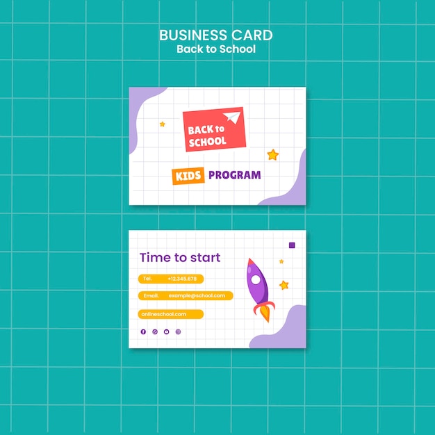 Free PSD back to school business card