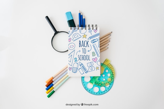 Back to school composition mockup